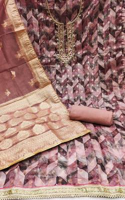purple organza woven dress material 2