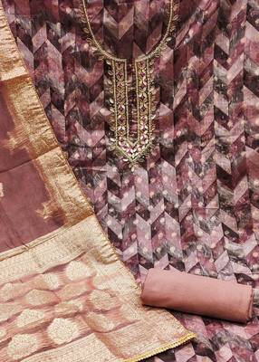 purple organza woven dress material 4