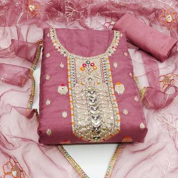 pink organza woven dress material 3