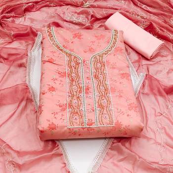 peach cotton woven dress material 3