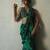 Green embroidered chiffon saree