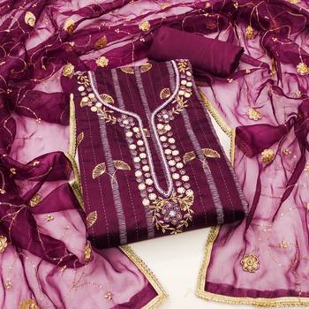 purple cotton woven dress material 1