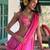 Pink embroidered chiffon saree