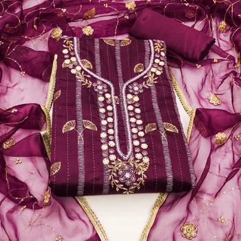 purple cotton woven dress material 3