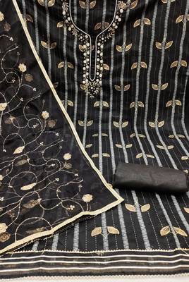 black cotton woven dress material 2