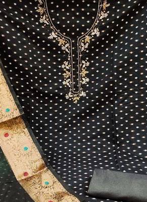 black cotton woven dress material 4