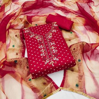 maroon cotton woven dress material 1