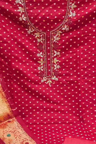 maroon cotton woven dress material