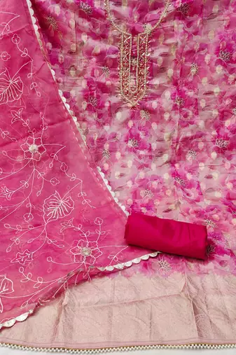 multicolor organza woven dress material