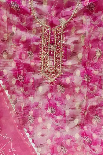 multicolor organza woven dress material