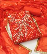 light red cotton hand embroidery dress material