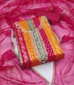 multicolor jacquard hand embroidery dress material