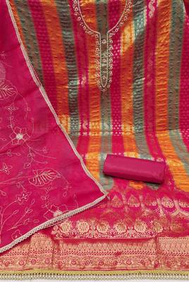 multicolor jacquard hand embroidery dress material 2