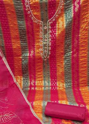 multicolor jacquard hand embroidery dress material 4