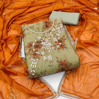 grey banarasi hand embroidery dress material 1