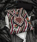 black cotton hand embroidery dress material