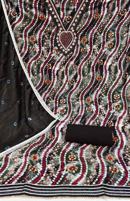 black cotton hand embroidery dress material 2