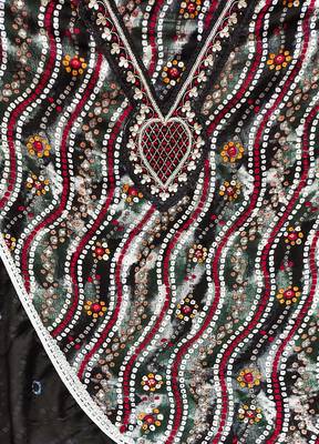 black cotton hand embroidery dress material 4