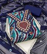 blue cotton hand embroidery dress material