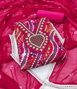 pink cotton hand embroidery dress material