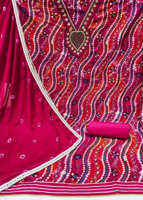 pink cotton hand embroidery dress material 2