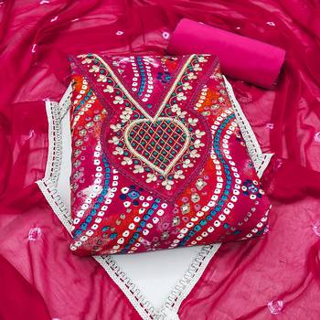 pink cotton hand embroidery dress material 3