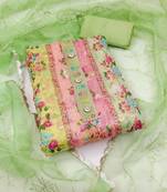 multicolor organza sequins dress material