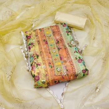 multicolor organza sequins dress material 1