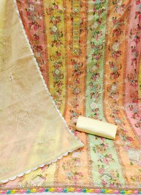 multicolor organza sequins dress material 2