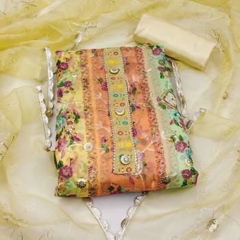 multicolor organza sequins dress material 3