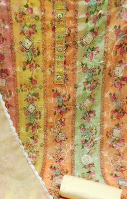 multicolor organza sequins dress material 4