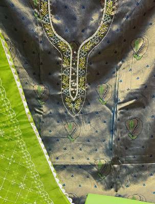 navy blue jacquard woven dress material 4