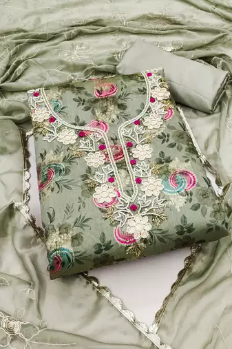 olive jacquard woven dress material