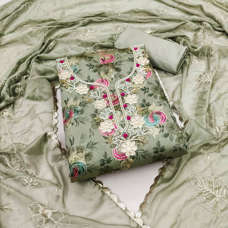 olive jacquard woven dress material