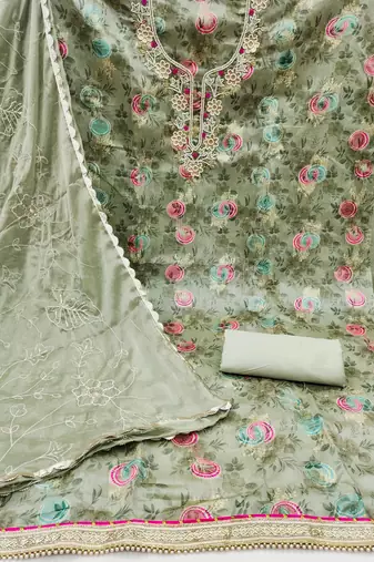 olive jacquard woven dress material