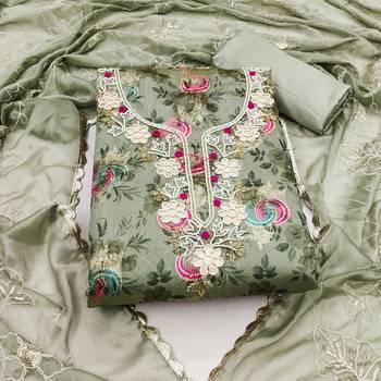 olive jacquard woven dress material 3