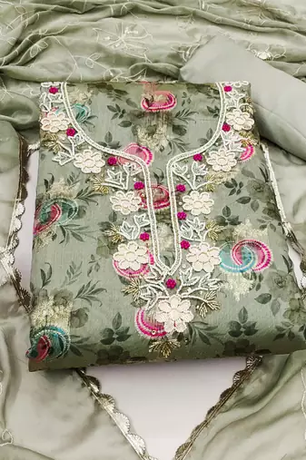 olive jacquard woven dress material
