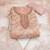 light peach organza embroidered dress material