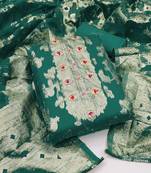 sea green organza hand embroidery dress material