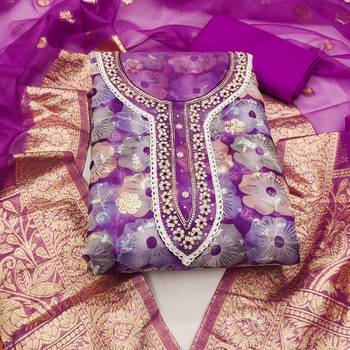 multicolor organza sequins dress material 3