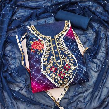 multicolor organza hand embroidery dress material 1