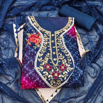 multicolor organza hand embroidery dress material 3