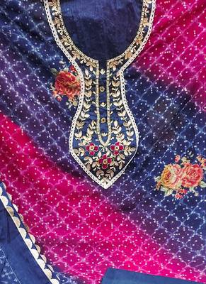 multicolor organza hand embroidery dress material 4