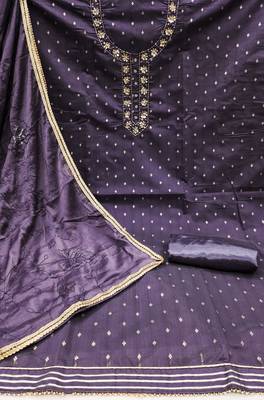 blue jacquard hand embroidery dress material 2