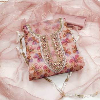 multicolor organza sequins dress material 1