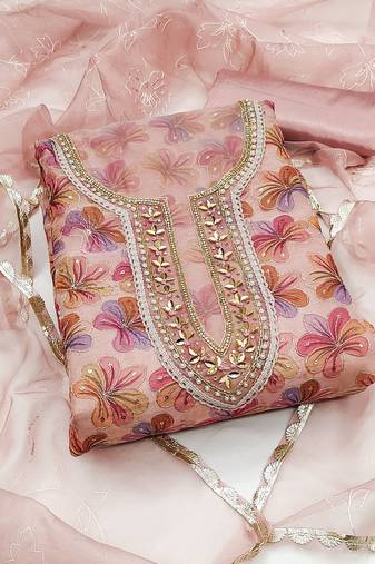 multicolor organza sequins dress material