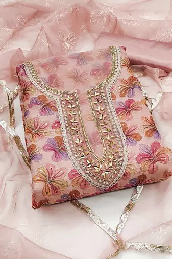 multicolor organza sequins dress material