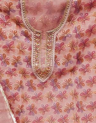 multicolor organza sequins dress material 4