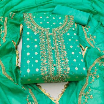 sea green cotton woven dress material 3