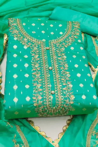 sea green cotton woven dress material